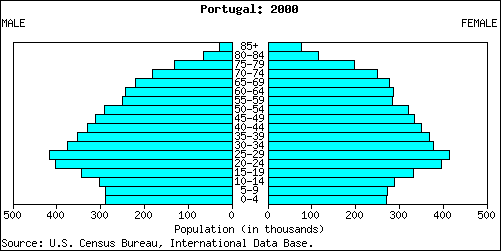 Resultado de imagen de piramide de edades de portugal
