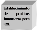 Cuadro de texto: Establecimiento de políticas financieras  para ROE