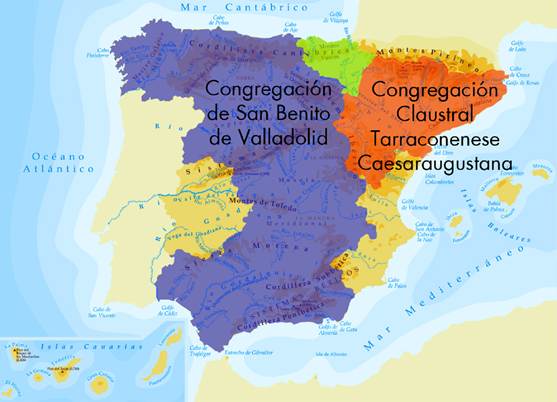 Mapa de la España benedictina