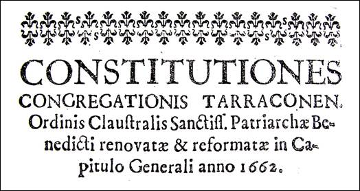 Constituciones de la Congregación Claustral Tarraconense Cesaraugustana