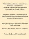 PROGRESO, BIENESTAR Y MODERNIDAD: EL BIENESTAR SUBJETIVO COMO UN DESAFO PARA LA DEMOCRACIA EN MXICO