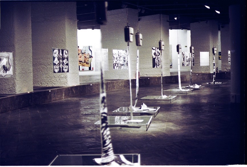 Rubén Tortosa (comisario-creador de la  instalación), <em>La Activación de la  Superficie</em> <em>Plana</em>. <em>Variaciones en Gris</em>. Centro Cultural de  la Villa de Madrid. 1992. Fuente propia